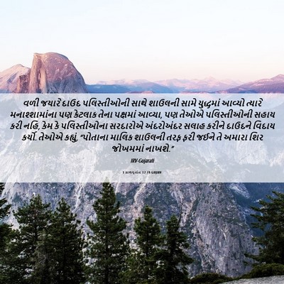 Picture 06 - 1 કાળવૃતાંત 12:19 GUJIRV - વળી જયારે દાઉદ - Bible Verse Picture