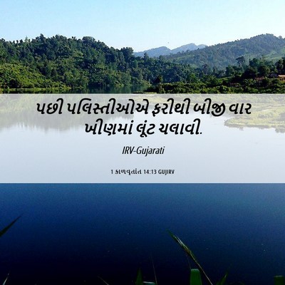 Picture 06 - 1 કાળવૃતાંત 14:13 GUJIRV - પછી પલિસ્તીઓએ - Bible Verse Picture