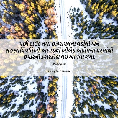 Picture 06 - 1 કાળવૃતાંત 15:25 GUJIRV - પછી દાઉદ તથા - Bible Verse Picture