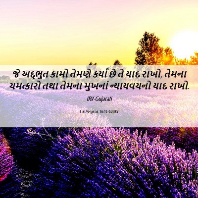 Picture 06 - 1 કાળવૃતાંત 16:12 GUJIRV - જે અદ્દભુત કામો - Bible Verse Picture