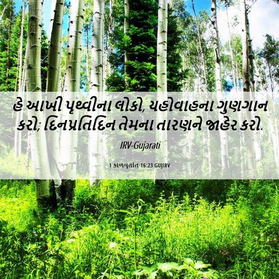 Picture 06 - 1 કાળવૃતાંત 16:23 GUJIRV - હે આખી પૃથ્વીના - Bible Verse Picture