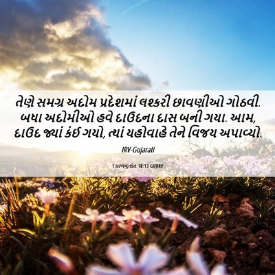Picture 06 - 1 કાળવૃતાંત 18:13 GUJIRV - તેણે સમગ્ર અદોમ - Bible Verse Picture