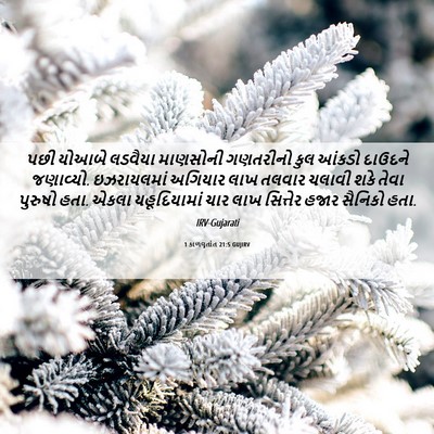 Picture 06 - 1 કાળવૃતાંત 21:5 GUJIRV - પછી યોઆબે લડવૈયા - Bible Verse Picture