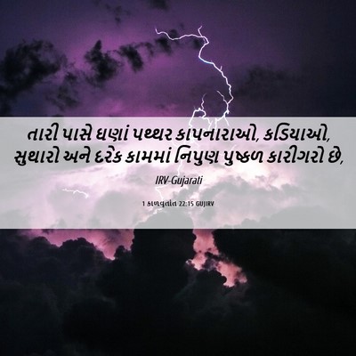 Picture 06 - 1 કાળવૃતાંત 22:15 GUJIRV - તારી પાસે ઘણાં - Bible Verse Picture