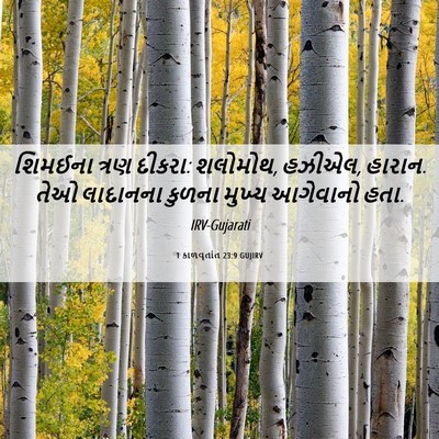 Picture 06 - 1 કાળવૃતાંત 23:9 GUJIRV - શિમઈના ત્રણ દીકરા: - Bible Verse Picture
