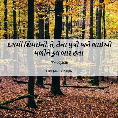 Picture 06 - 1 કાળવૃતાંત 25:17 GUJIRV - દસમી શિમઈની. તે, - Bible Verse Picture