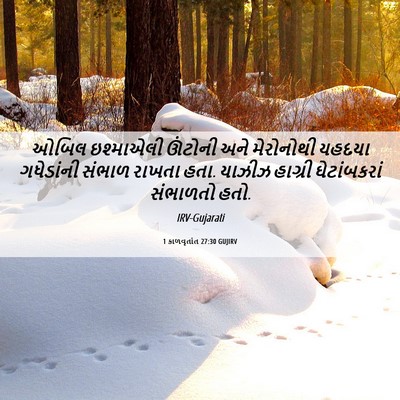 Picture 06 - 1 કાળવૃતાંત 27:30 GUJIRV - ઓબિલ ઇશ્માએલી - Bible Verse Picture