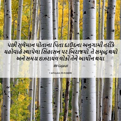 Picture 06 - 1 કાળવૃતાંત 29:23 GUJIRV - પછી સુલેમાન - Bible Verse Picture