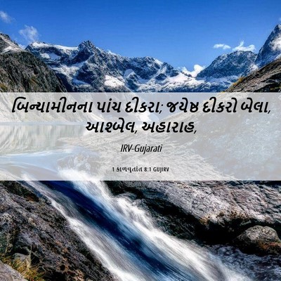 Picture 06 - 1 કાળવૃતાંત 8:1 GUJIRV - બિન્યામીનના પાંચ - Bible Verse Picture