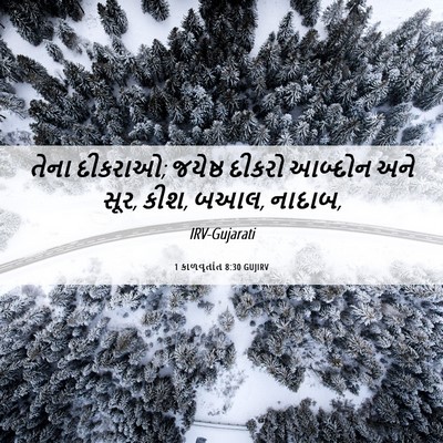 Picture 06 - 1 કાળવૃતાંત 8:30 GUJIRV - તેના દીકરાઓ; - Bible Verse Picture