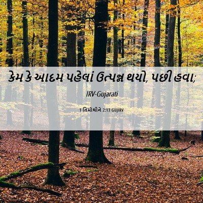 Picture 06 - 1 તિમોથીને 2:13 GUJIRV - કેમ કે આદમ પહેલાં - Bible Verse Picture