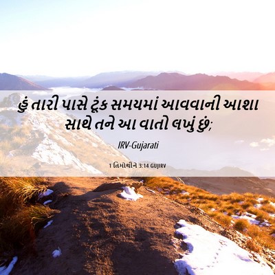 Picture 06 - 1 તિમોથીને 3:14 GUJIRV - હું તારી પાસે ટૂંક - Bible Verse Picture