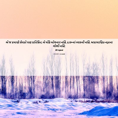 Picture 06 - 1 તિમોથીને 3:8 GUJIRV - એ જ પ્રમાણે સેવકો - Bible Verse Picture