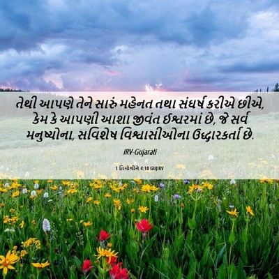 Picture 06 - 1 તિમોથીને 4:10 GUJIRV - તેથી આપણે તેને - Bible Verse Picture