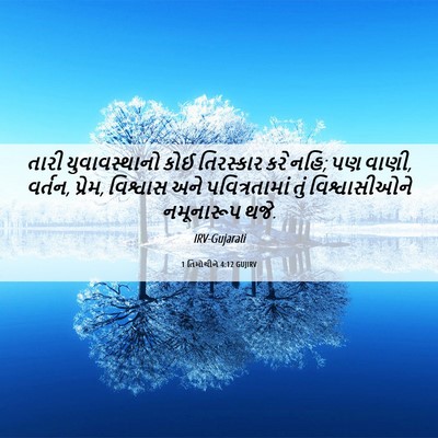 Picture 06 - 1 તિમોથીને 4:12 GUJIRV - તારી યુવાવસ્થાનો - Bible Verse Picture