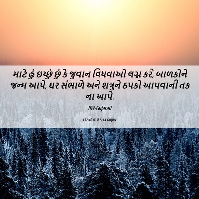 Picture 06 - 1 તિમોથીને 5:14 GUJIRV - માટે હું ઇચ્છું - Bible Verse Picture