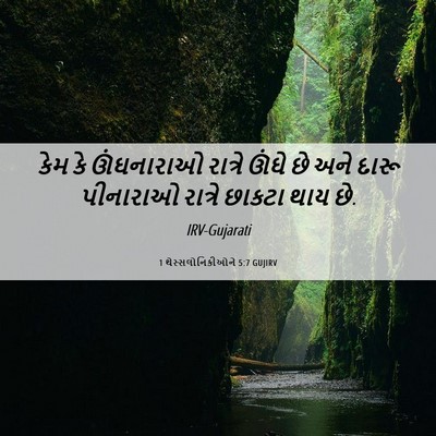 Picture 06 - 1 થેસ્સલોનિકીઓને 5:7 GUJIRV - કેમ કે ઊંઘનારાઓ - Bible Verse Picture