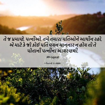 Picture 06 - 1 પિતરનો 3:1 GUJIRV - તે જ પ્રમાણે, - Bible Verse Picture