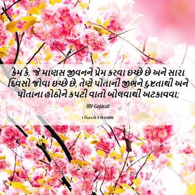Picture 06 - 1 પિતરનો 3:10 GUJIRV - કેમ કે, ‘જે માણસ - Bible Verse Picture