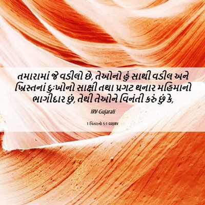 Picture 06 - 1 પિતરનો 5:1 GUJIRV - તમારામાં જે વડીલો - Bible Verse Picture
