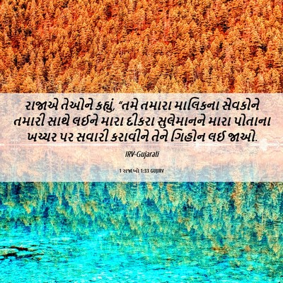 Picture 06 - 1 રાજાઓ 1:33 GUJIRV - રાજાએ તેઓને - Bible Verse Picture
