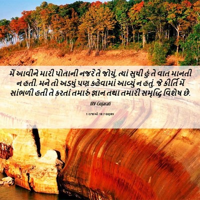 Picture 06 - 1 રાજાઓ 10:7 GUJIRV - મેં આવીને મારી - Bible Verse Picture