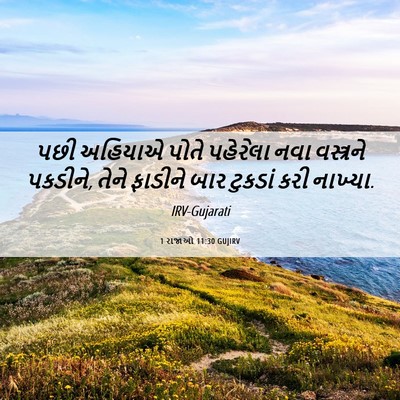 Picture 06 - 1 રાજાઓ 11:30 GUJIRV - પછી અહિયાએ પોતે - Bible Verse Picture