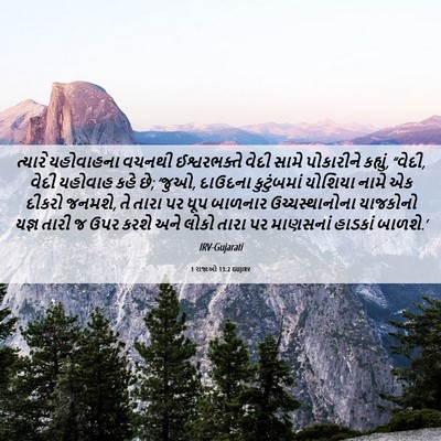 Picture 06 - 1 રાજાઓ 13:2 GUJIRV - ત્યારે યહોવાહના - Bible Verse Picture