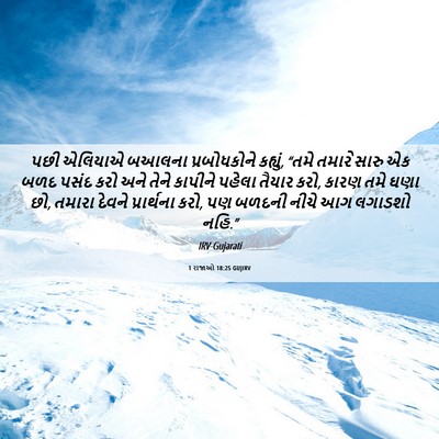 Picture 06 - 1 રાજાઓ 18:25 GUJIRV - પછી એલિયાએ બઆલના - Bible Verse Picture
