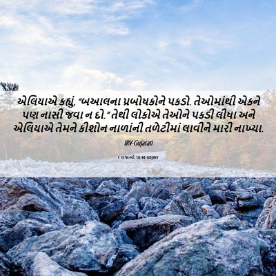 Picture 06 - 1 રાજાઓ 18:40 GUJIRV - એલિયાએ કહ્યું, - Bible Verse Picture