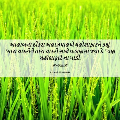 Picture 06 - 1 રાજાઓ 22:49 GUJIRV - આહાબના દીકરા - Bible Verse Picture