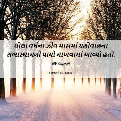 Picture 06 - 1 રાજાઓ 6:37 GUJIRV - ચોથા વર્ષના ઝીવ - Bible Verse Picture