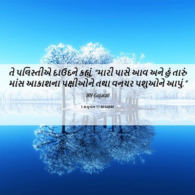 Picture 06 - 1 શમુએલ 17:44 GUJIRV - તે પલિસ્તીએ - Bible Verse Picture