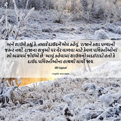 Picture 06 - 1 શમુએલ 18:25 GUJIRV - અને શાઉલે કહ્યું - Bible Verse Picture