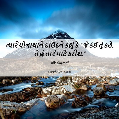 Picture 06 - 1 શમુએલ 20:4 GUJIRV - ત્યારે યોનાથાને - Bible Verse Picture