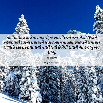 Picture 06 - 1 શમુએલ 23:13 GUJIRV - ત્યારે દાઉદ તથા - Bible Verse Picture