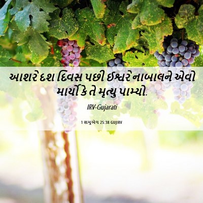 Picture 06 - 1 શમુએલ 25:38 GUJIRV - આશરે દશ દિવસ પછી - Bible Verse Picture