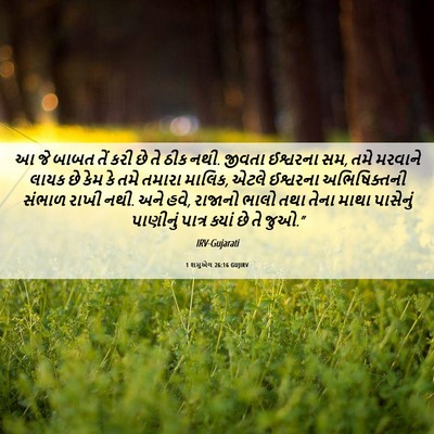 Picture 06 - 1 શમુએલ 26:16 GUJIRV - આ જે બાબત તેં કરી - Bible Verse Picture