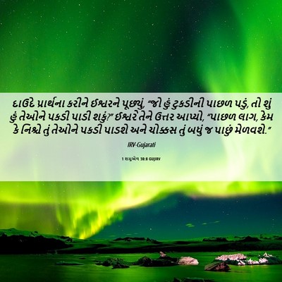Picture 06 - 1 શમુએલ 30:8 GUJIRV - દાઉદે પ્રાર્થના - Bible Verse Picture