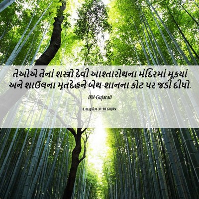 Picture 06 - 1 શમુએલ 31:10 GUJIRV - તેઓએ તેનાં - Bible Verse Picture