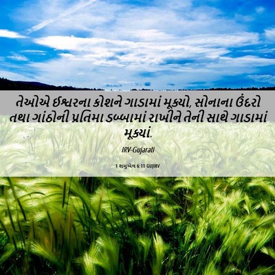Picture 06 - 1 શમુએલ 6:11 GUJIRV - તેઓએ ઈશ્વરના - Bible Verse Picture