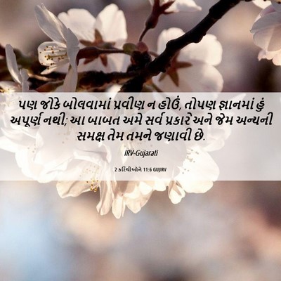 Picture 06 - 2 કરિંથીઓને 11:6 GUJIRV - પણ જોકે બોલવામાં - Bible Verse Picture