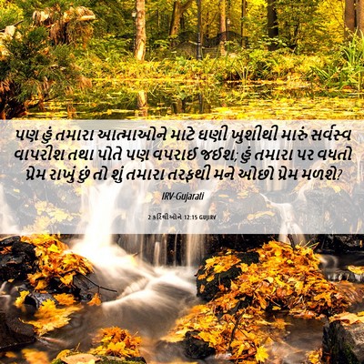 Picture 06 - 2 કરિંથીઓને 12:15 GUJIRV - પણ હું તમારા - Bible Verse Picture