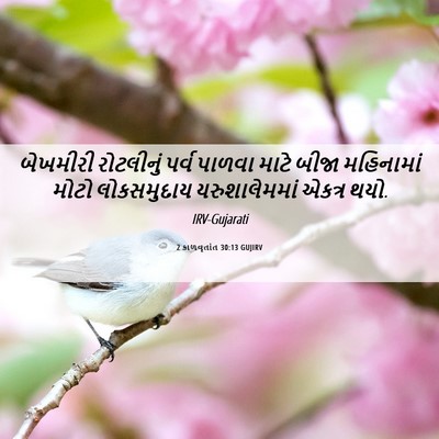 Picture 06 - 2 કાળવૃતાંત 30:13 GUJIRV - બેખમીરી રોટલીનું - Bible Verse Picture