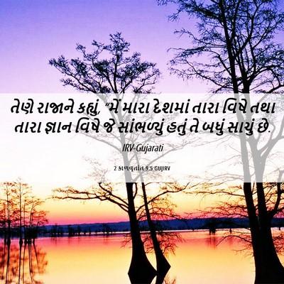 Picture 06 - 2 કાળવૃતાંત 9:5 GUJIRV - તેણે રાજાને - Bible Verse Picture