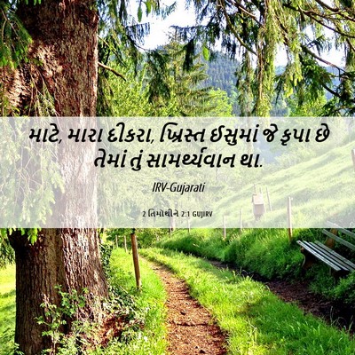 Picture 06 - 2 તિમોથીને 2:1 GUJIRV - માટે, મારા દીકરા, - Bible Verse Picture