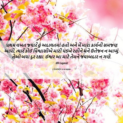 Picture 06 - 2 તિમોથીને 4:16 GUJIRV - પ્રથમ વખત જયારે - Bible Verse Picture