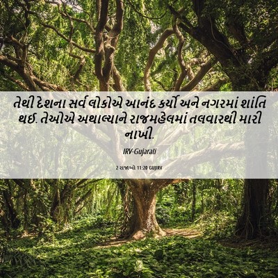 Picture 06 - 2 રાજાઓ 11:20 GUJIRV - તેથી દેશના સર્વ - Bible Verse Picture