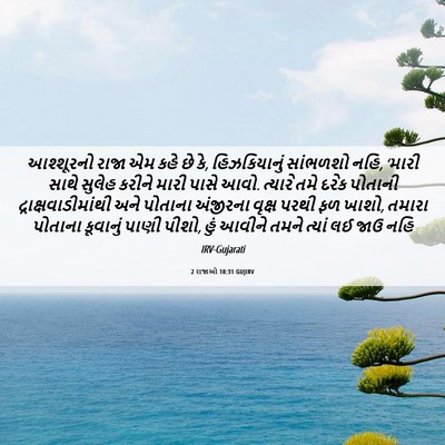 Picture 06 - 2 રાજાઓ 18:31 GUJIRV - આશ્શૂરનો રાજા એમ - Bible Verse Picture