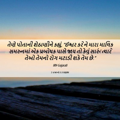 Picture 06 - 2 રાજાઓ 5:3 GUJIRV - તેણે પોતાની - Bible Verse Picture